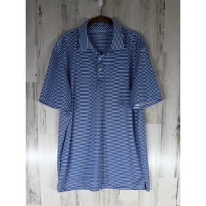 Vineyard Vines Mens Sankaty Polo Shirt Size Large Blue White Striped Performance